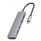 1 Metal Portable USB Hub 4-port  2 puertos USB-C 3.2 Gen 2 | 2 puertos USB-A USB 3.2 Gen 2 10G 15 W Hub Grey