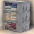 1 PCS Non woven Foldable Storage Bag Organizers Dust proof for Clothes  Quilts Closets gray 49 36 21cm