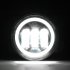 1 Pair 4Inch Round Led Fog Lights 30W 6000K White Halo Ring DRL Off Road Fog Lamps For Jeep Wrangler   2 pieces of white light 