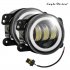 1 Pair 4Inch Round Led Fog Lights 30W 6000K White Halo Ring DRL Off Road Fog Lamps For Jeep Wrangler   2 pieces of golden light 