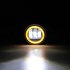 1 Pair 4Inch Round Led Fog Lights 30W 6000K White Halo Ring DRL Off Road Fog Lamps For Jeep Wrangler   2 pieces of golden light 