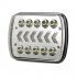 1 Pair Aluminum 7 inch 7x6 5x7 Truck Square Lights With Dynamic Sequential Turn Signal With H4 to 3 pin line