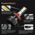 1 Pair Aluminum Alloy Car  Led  Headlight F2 White Light 12000 min Ip68 Waterproof Heatproof Motorcycle Light H8 H9 H11