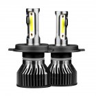 1 Pair Aluminum Car  Led  Headlight Ip68 Waterproof Heatproof 6000k 12000/min Cob Bulbs H4/HB2/9003