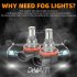 1 Pair Aluminum Car Led High brightness Fog Lamp Headlights Waterproof Fog Lights 9005 9006 H10