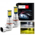 1 Pair Aluminum Car V6 High brightness Dual color Fog Lamp Car Light H10