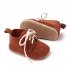 1 Pair Baby Girls Boys Toddler Shoes Non slip Wear resistant Soft Sole Lace Up Solid Color Sneakers coffee 6 9M Bottom length 12cm