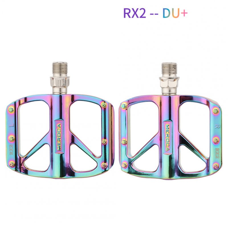 1 Pair Bicycle  Pedals Mountain Bike Folding Bikes Cycling DU/bearing Pedals RX2 (DU+Bearing)_Colorful
