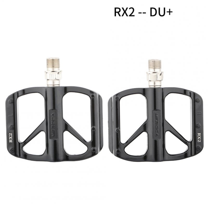 1 Pair Bicycle  Pedals Mountain Bike Folding Bikes Cycling DU/bearing Pedals RX2 (DU+Bearing)_Black