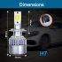 1 Pair COB LED Headlight Replacement Bulb for RV SUV MPV Car  white H7