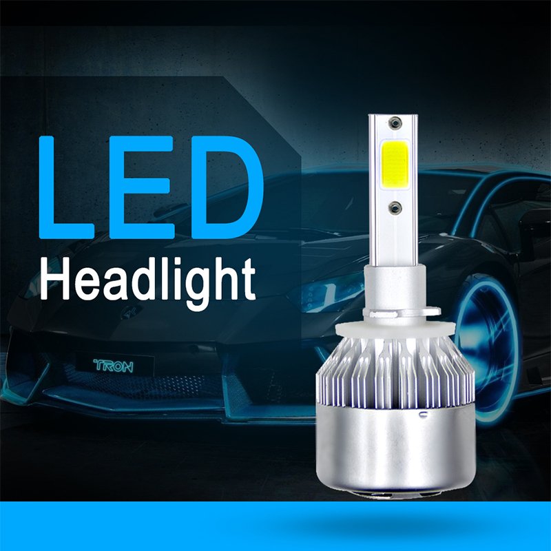 1 Pair COB LED Headlight Replacement Bulb