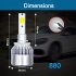 1 Pair COB LED Headlight Replacement Bulb for RV SUV MPV Car  white H13 9008