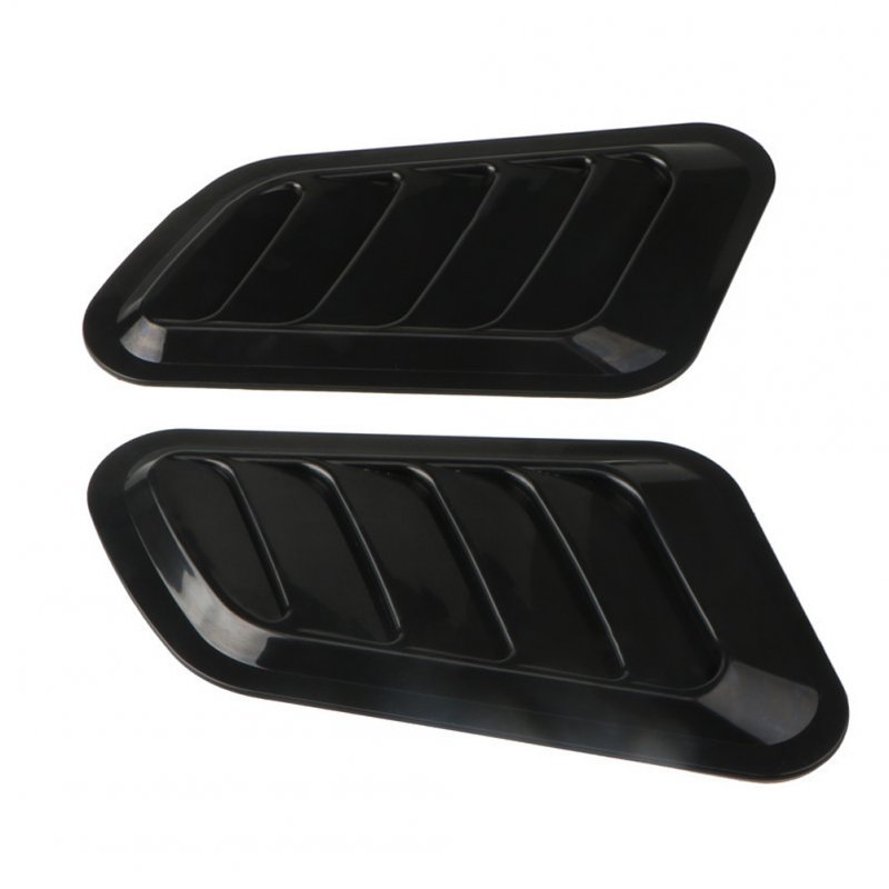 1 Pair Car Fake Vent Air Outlet Leaf-shaped Adhesive Universal Modified Hood Decoration black
