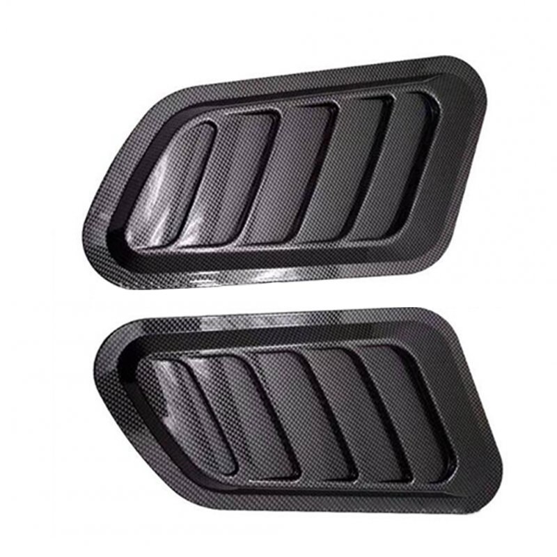 1 Pair Car Fake Vent Air Outlet Leaf-shaped Adhesive Universal Modified Hood Decoration Carbon fiber