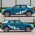 1 Pair Car Stickers Racing Sports Stripe Grid Totem Auto Side Body Decals Car Sticker white
