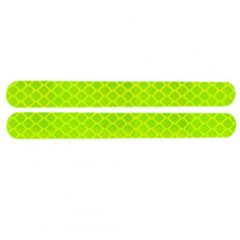 1 Pair Car Stickers Rearview Mirror Reflective Strip Anti-collision Warning Stickers Exterior Tape Reflective Strip Green
