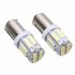 1 Pair Car Width Light Led Ba9s 7020 10 Lights 360 Degrees Beam Angle Instrument Lamp License Plate Lights white light