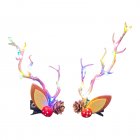 1 Pair Christmas Headband With Night Light Function Fast Flash Slow Flash Constant Light Hair Accessories Styling Tools pinecone antler hairpin