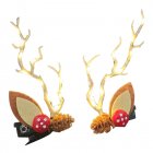 1 Pair Christmas Headband With Night Light Function Fast Flash Slow Flash Constant Light Hair Accessories Styling Tools Pine cone hairpin
