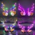 1 Pair Christmas Headband With Night Light Function Fast Flash Slow Flash Constant Light Hair Accessories Styling Tools Pink light hairpin