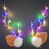 1 Pair Christmas Headband With Night Light Function Fast Flash Slow Flash Constant Light Hair Accessories Styling Tools Pink light hairpin