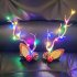 1 Pair Christmas Headband With Night Light Function Fast Flash Slow Flash Constant Light Hair Accessories Styling Tools Pink light hairpin