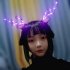 1 Pair Christmas Headband With Night Light Function Fast Flash Slow Flash Constant Light Hair Accessories Styling Tools Pink light hairpin