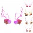 1 Pair Christmas Headband With Night Light Function Fast Flash Slow Flash Constant Light Hair Accessories Styling Tools Pink light hairpin