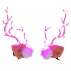 1 Pair Christmas Headband With Night Light Function Fast Flash Slow Flash Constant Light Hair Accessories Styling Tools Pink light hairpin