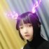 1 Pair Christmas Headband With Night Light Function Fast Flash Slow Flash Constant Light Hair Accessories Styling Tools Pink light hairpin