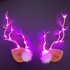 1 Pair Christmas Headband With Night Light Function Fast Flash Slow Flash Constant Light Hair Accessories Styling Tools Pink light hairpin