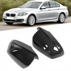 1 Pair Door Side Rearview Mirror Covers Caps Compatible For 5 Series F10 F18 520i 523i 525i 528i 530i 535i 2011-2013 Replaces 51167216369 51167216370 carbon pattern