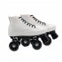 1 Pair Double line Four wheel Roller  Skates Canvas Skates Shoes Skating Accessories White   black non flashing wheel 37