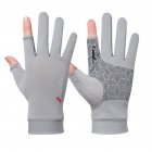 1 Pair Fishing Gloves Outdoor Fishing Protection Anti-slip Half Finger Sports Fish Equipment Three fingers gray_One size