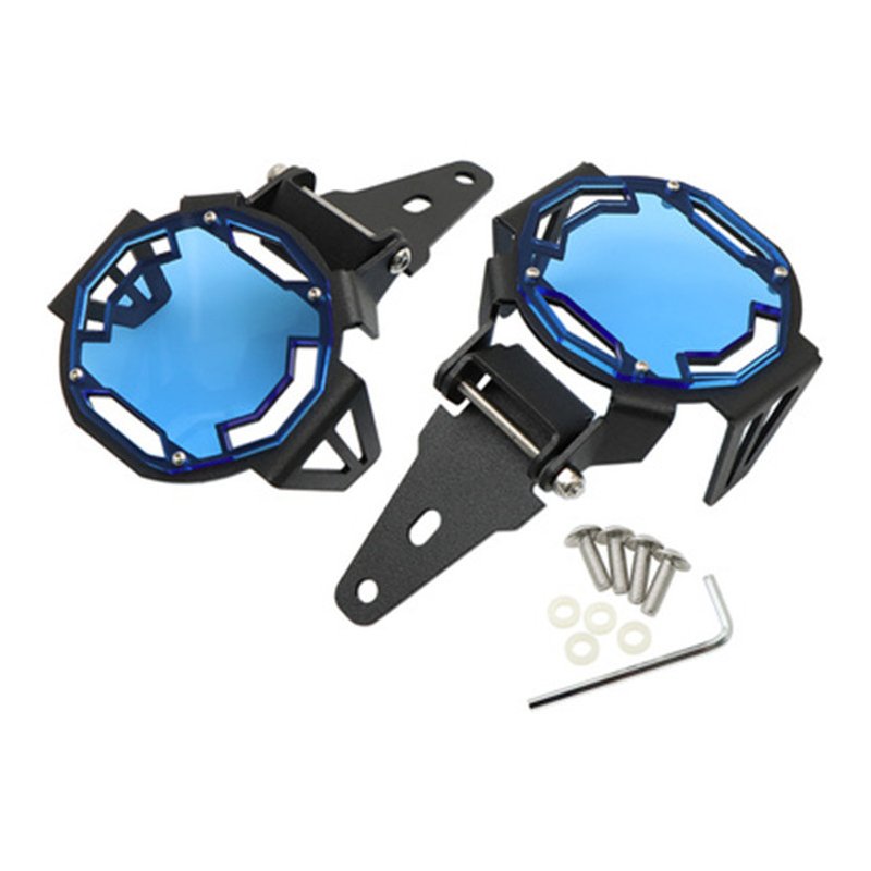 1 Pair Fog Lamp Protective Cover Mesh Lamp Cover Can Flipped For R1200GS F800GS R1250GS F850GS F750GS Blue