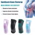1 Pair Knit Sports Knee Pads Breathable High Elastic Non slip Knee Brace Wrap Knee Compression Sleeve dark green M