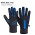 1 Pair Men Full Finger Mittens Thickened Windproof Cold proof Touch Screen Running Riding Ski Gloves Black Blue