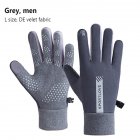 1 Pair Men Full Finger Mittens Thickened Windproof Cold-proof Touch Screen