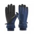 1 Pair Men Ski Gloves Windproof Waterproof Non slip Wear resistant Thickening Winter Warm Gloves Large Navy Blue
