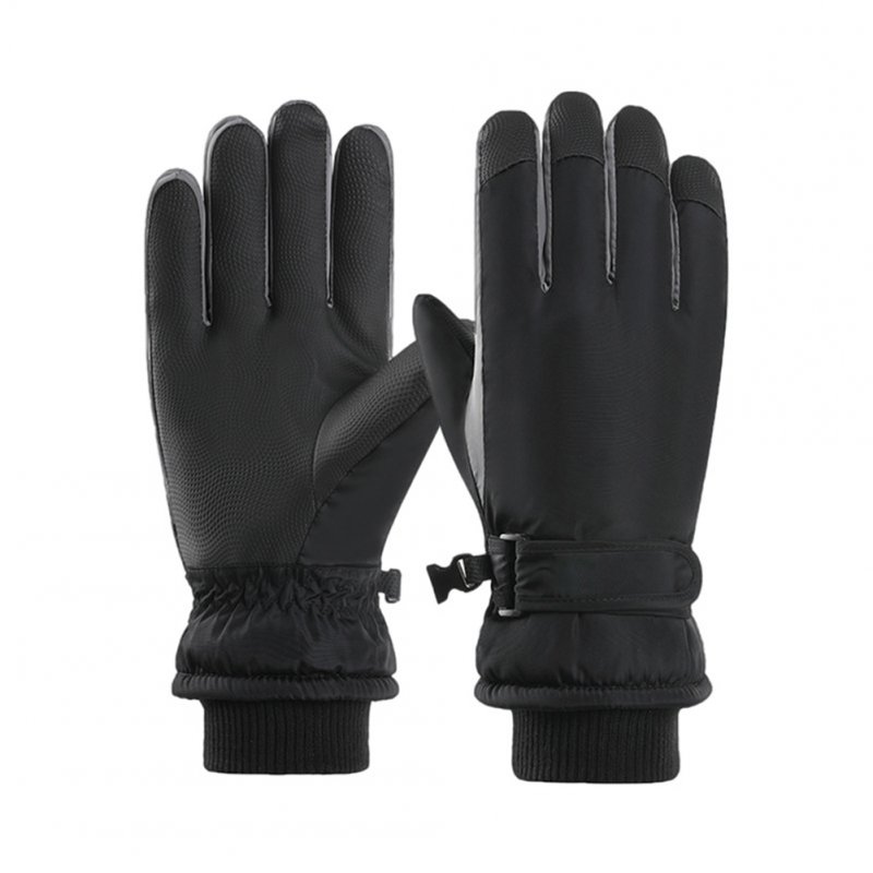 1 Pair Men Ski Gloves Windproof Waterproof Non-slip Wear-resistant Thickening