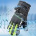 1 Pair Men Ski Gloves Winter Thickened Warm Gloves Full Finger Mittens for Skiing Riding Cycling Grey