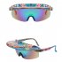 1 Pair Men Women Fashion Cycling Glasses High definition Lenses Colorful Hat Brim Outdoor Sport Sunglasses Eyewear C White spot frame blue lens