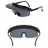 1 Pair Men Women Fashion Cycling Glasses High definition Lenses Colorful Hat Brim Outdoor Sport Sunglasses Eyewear C White spot frame blue lens