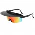 1 Pair Men Women Fashion Cycling Glasses High definition Lenses Colorful Hat Brim Outdoor Sport Sunglasses Eyewear F yellow printing green lens
