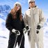 1 Pair Men Women Outdoor Ski Gloves Windproof Waterproof Non slip Touch Screen Winter Warm Gloves SK28 Light Grey