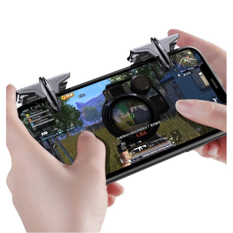 1 Pair Metal X11 Mobile Phone Game  Controller Gamepad Joystick Trigger Aiming Shooting Handle Black pair
