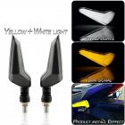 1 Pair Motorcycle Accessories Modified L shaped Light guiding Dual color Led Turn  Signal Lights Yellow   white light