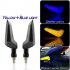 1 Pair Motorcycle Accessories Modified L shaped Light guiding Dual color Led Turn  Signal Lights Yellow blue light
