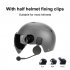 1 Pair Motorcycle Bluetooth compatible Helmet Headset Integrated Headset Earphones Black