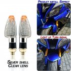 1 Pair <span style='color:#F7840C'>Motorcycle</span> <span style='color:#F7840C'>Light</span> E-mark Certified Long Short 14led Turn Signal <span style='color:#F7840C'>Light</span> Silver-plated shell/clear lens